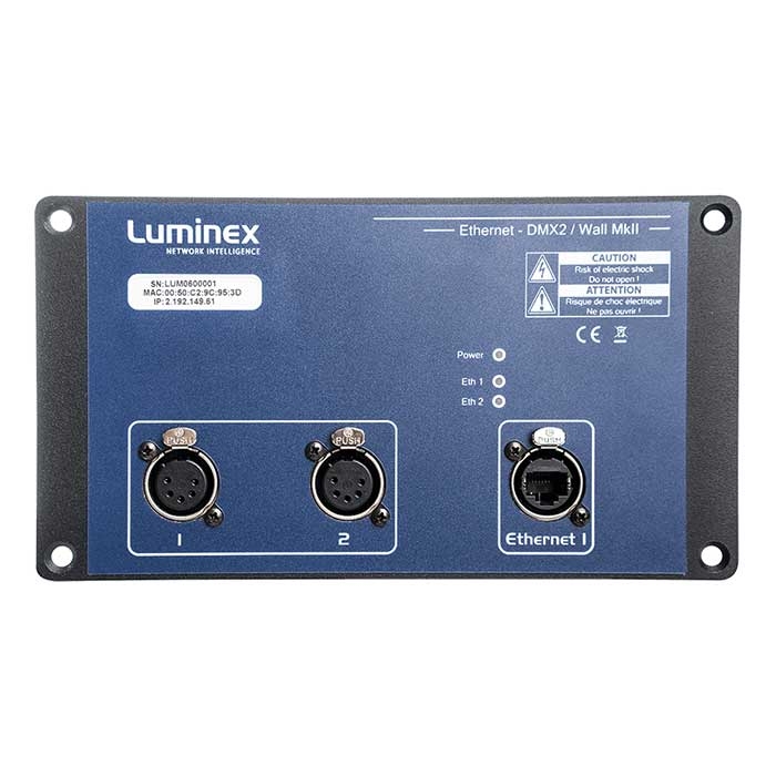Ethernet DMX2 Wall MKII with PoE input