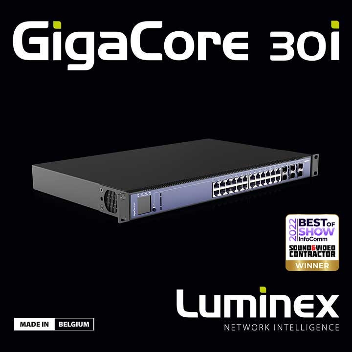 GigaCore 30i by Luminex takes Best of Show at InfoComm