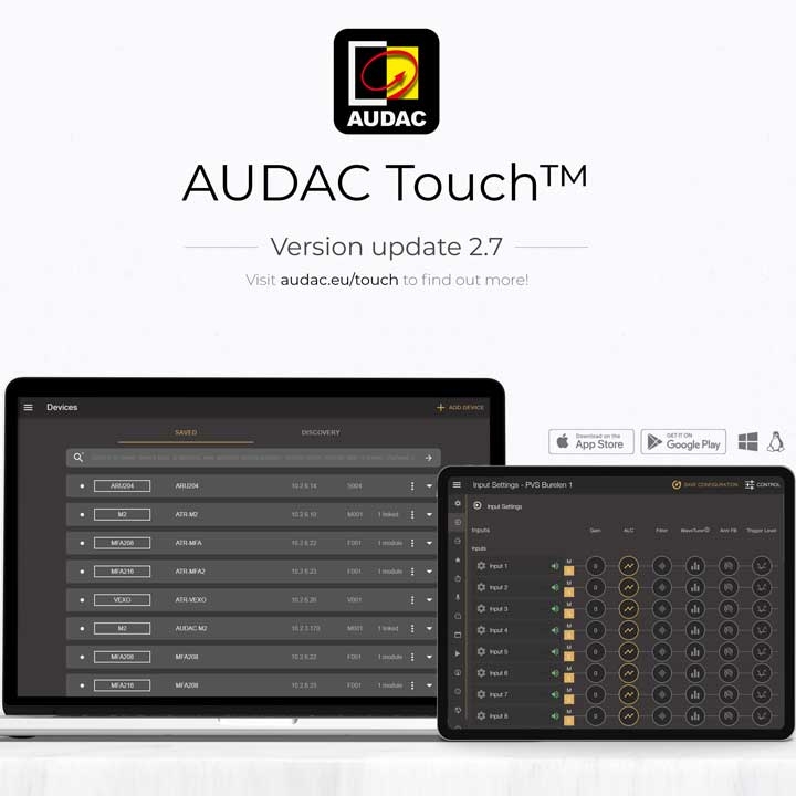 AUDAC Touch 2, Version 2.7 Now Available